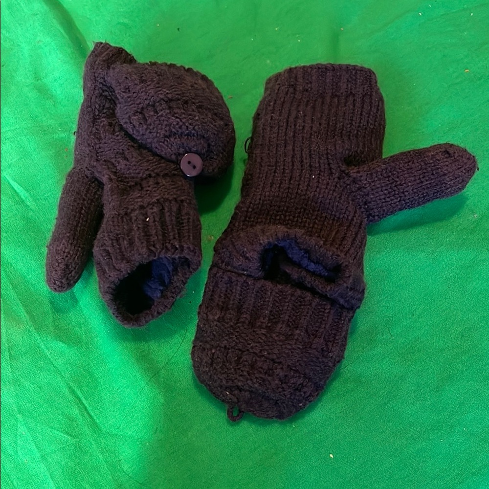 Sonoma Black Convertible Mittens
